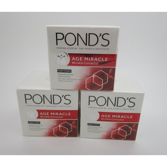 POND'S Age Miracle Wrinkle Corrector Night Cream 1.7 oz. - Lot of 3